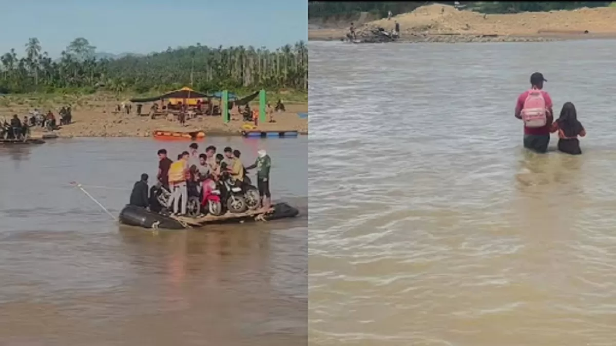 Warga Sawangan, Aceh Utara bagikan kondisi sehari-sehari seberang sungai pascabencana. (Instagram/rully_xabian)