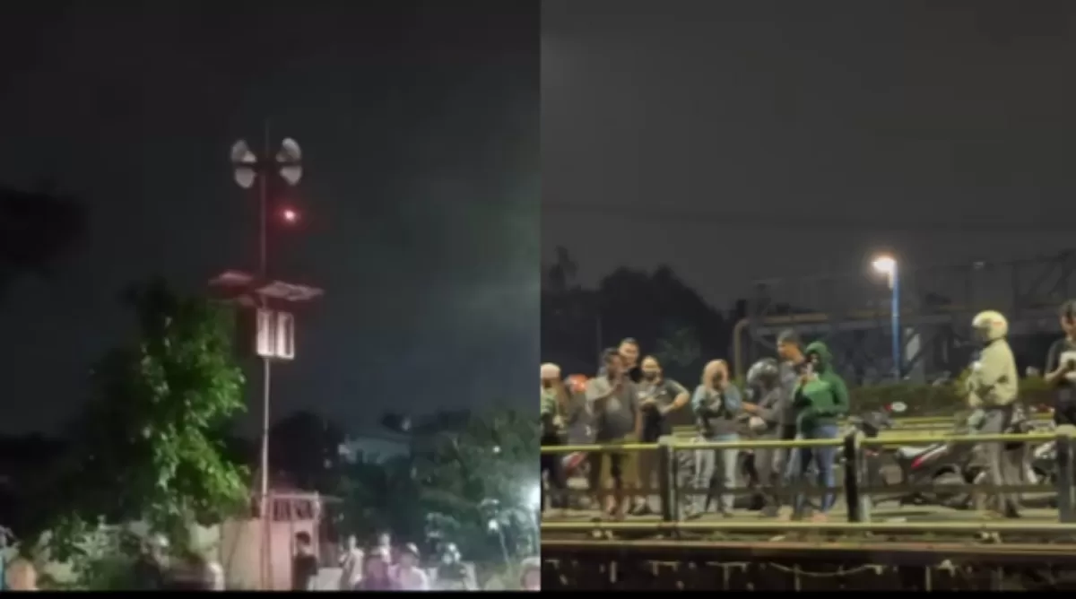 Warga Bekasi sempat viral karena berlarian ke jalan raya saat sirine peringatan banjir berbunyi. (Instagram/mastriadhianto)