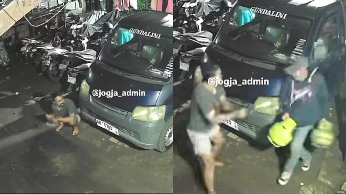 Momen warga tangkap maling gas LPG 3 kg di Yogyakarta. (Instagram/jogja_admin)