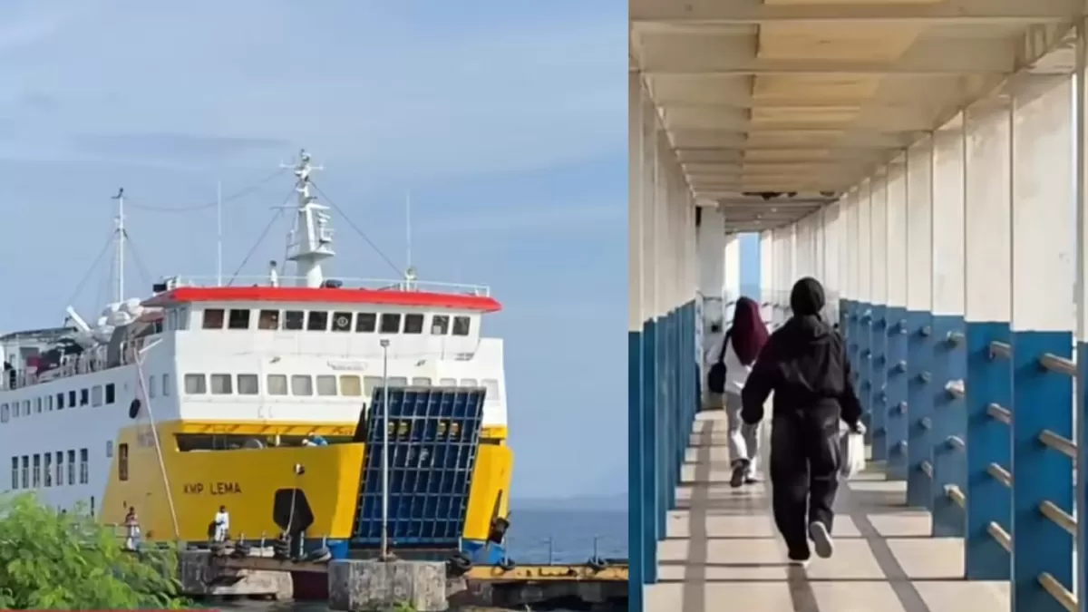 Momen penumpang ferry rute Sofifi-Ternate ketinggalan kapal. (Instagram/info.sofifi)