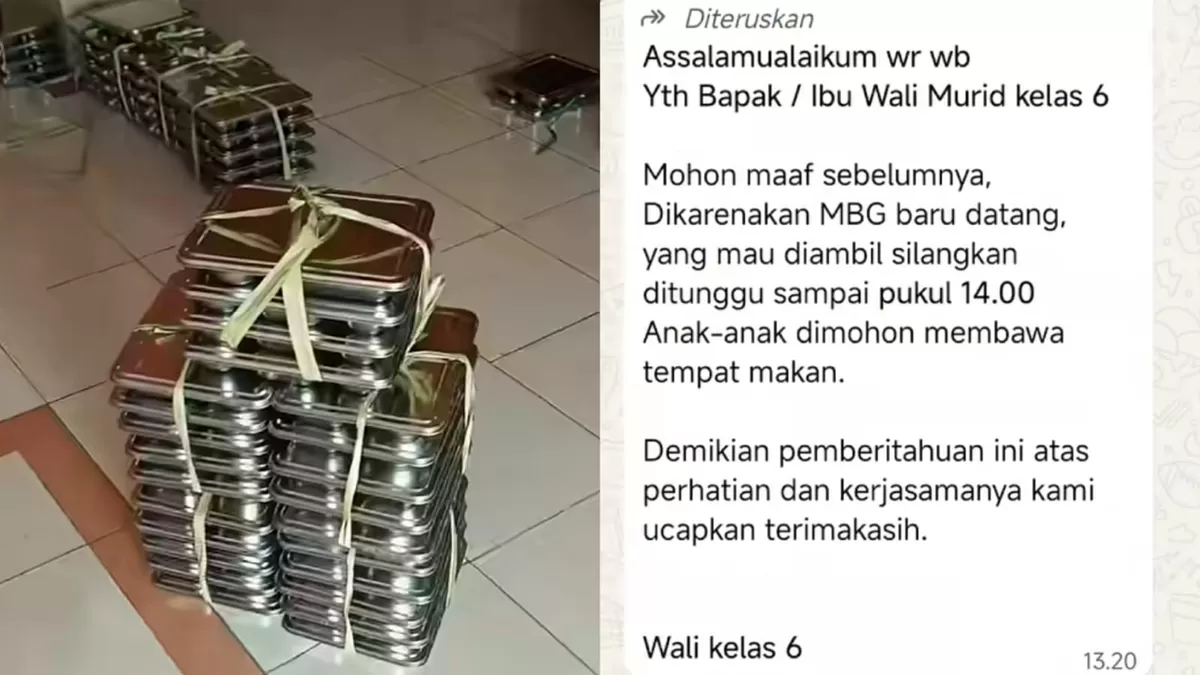 Viral MBG di salah satu SD di Gresik, Jawa Timur diantar terlambat saat siswa sudah pulang. (Instagram/onlyajenk)