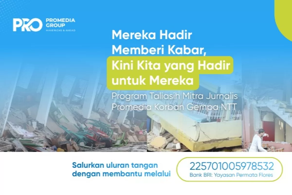 Program tali asih untuk mitra jurnalis Promedia yang menjadi korban gempa NTT. (Dok. Promedia)