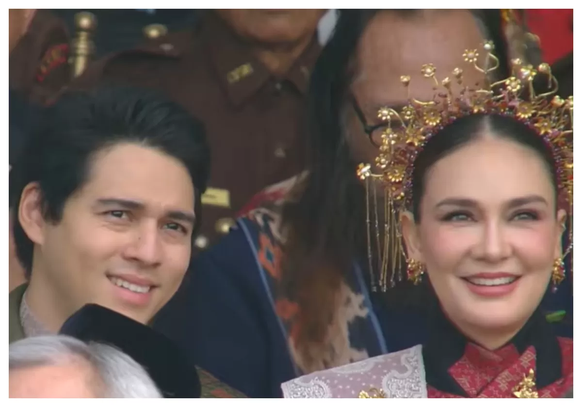 Luna Maya dan Maxime Bouttier. (Youtube/Sekretariat Presiden)