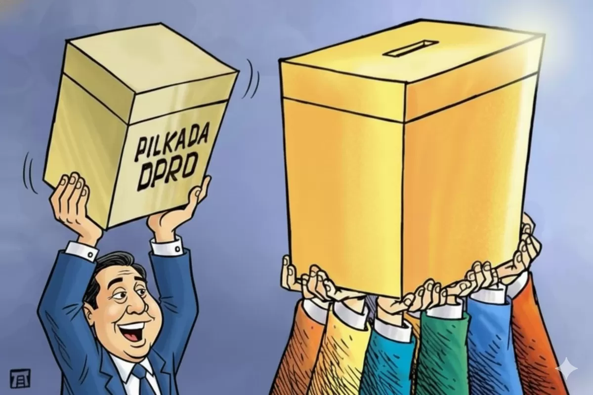 Ilustrasi Demokrat Pilih Pilkada DPRD (Dok. Ilustrasi AI)
