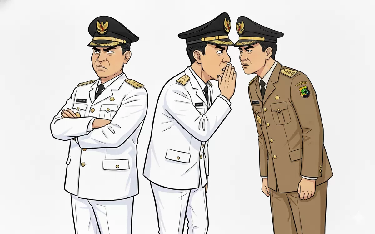 Ilustrasi Wali kota dan Wakil Wali Kota Bandung Saling tuding (Dok. Sulutzone.com/AI)