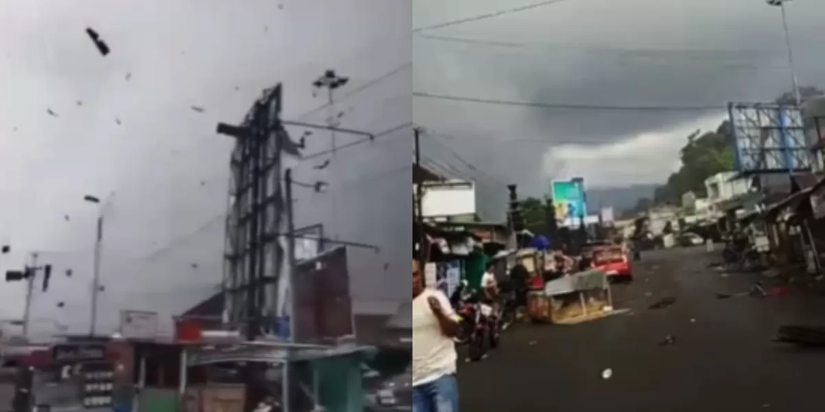 Menyoroti insiden angin puting beliung yang menerjang wilayah Pasar Karangpandan, Kabupaten Karanganyar, Jawa Tengah. (Instagram.com/@kabupatenkaranganyar)
