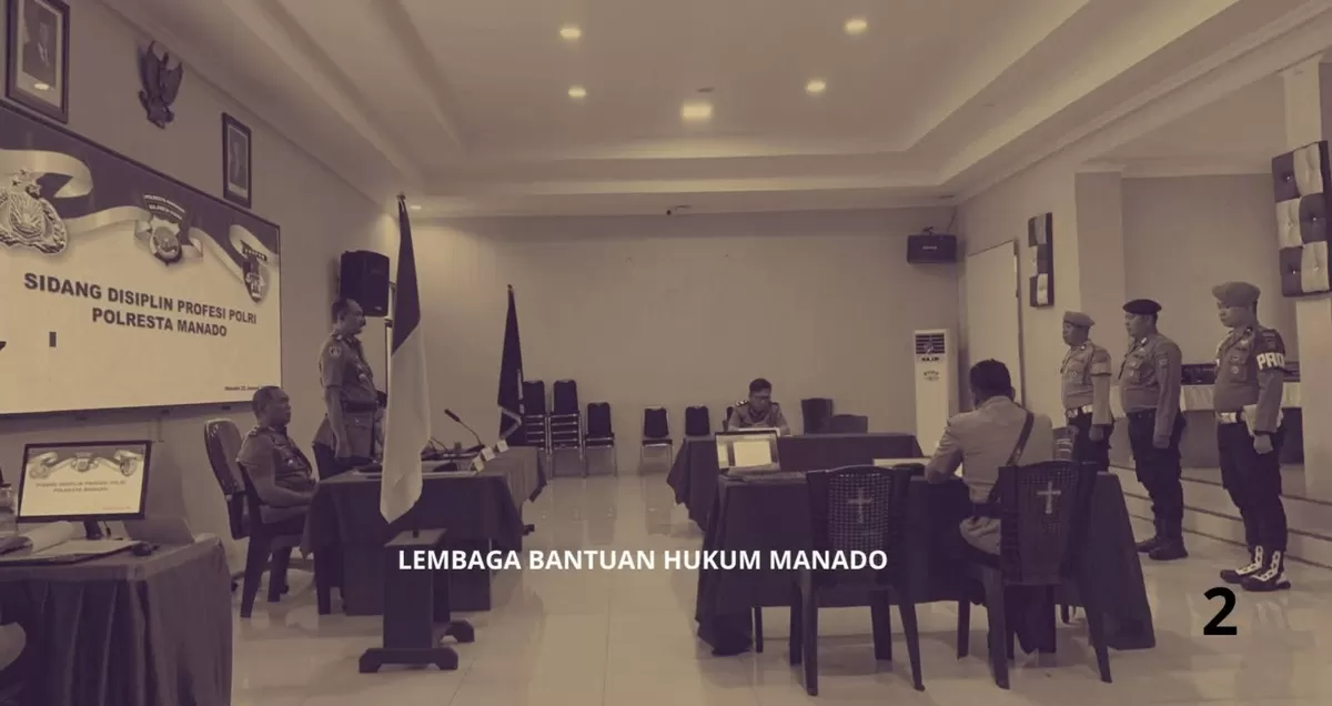 Bripka Oktavianus Rompas terbukti melakukan kekerasan saat pengamanan demo September Silam, Ia Didemosi 1 tahun (Dok  LBH Manado)