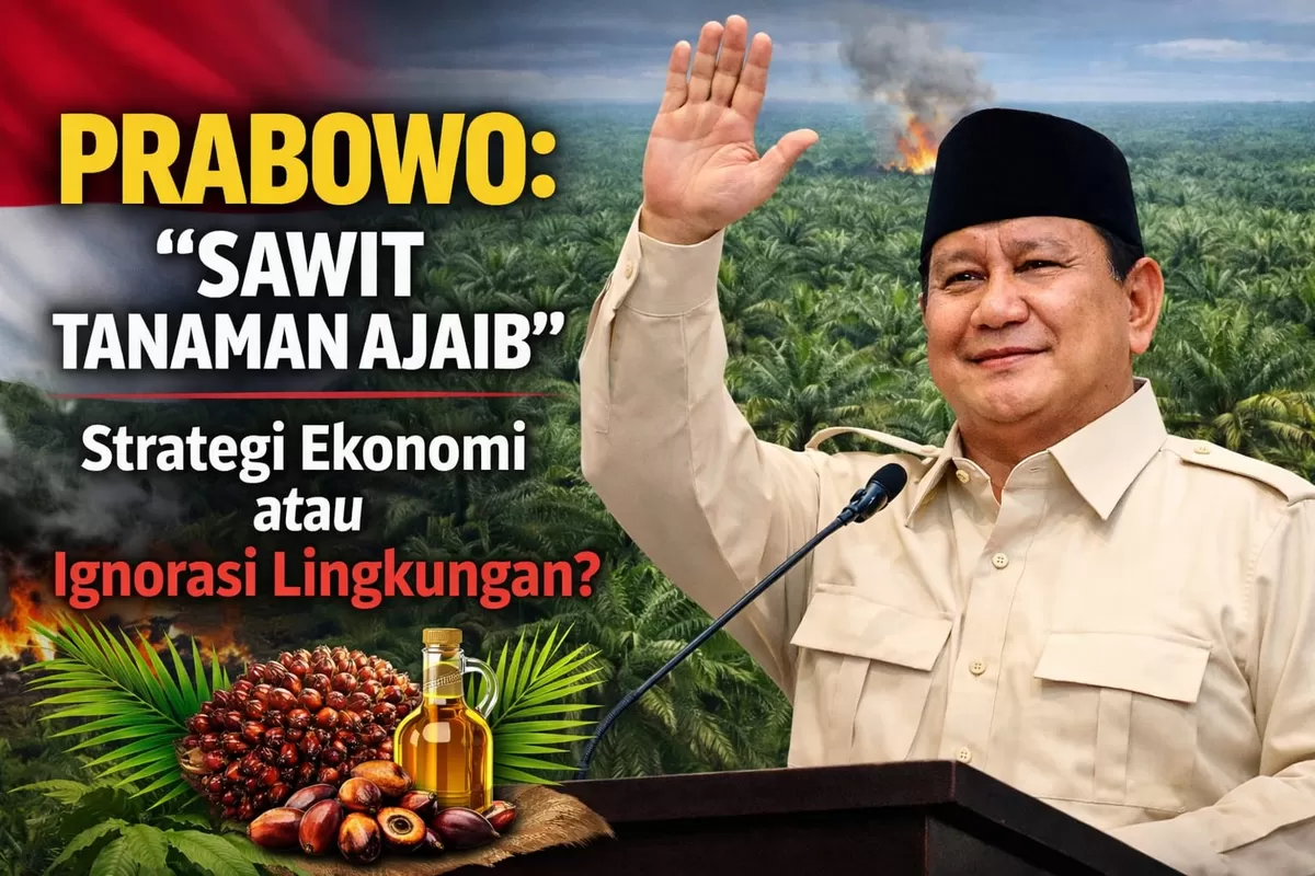 Ilutrasi Prabowo dan Tanaman Sawit (Marlon/AI/Sulutzone)