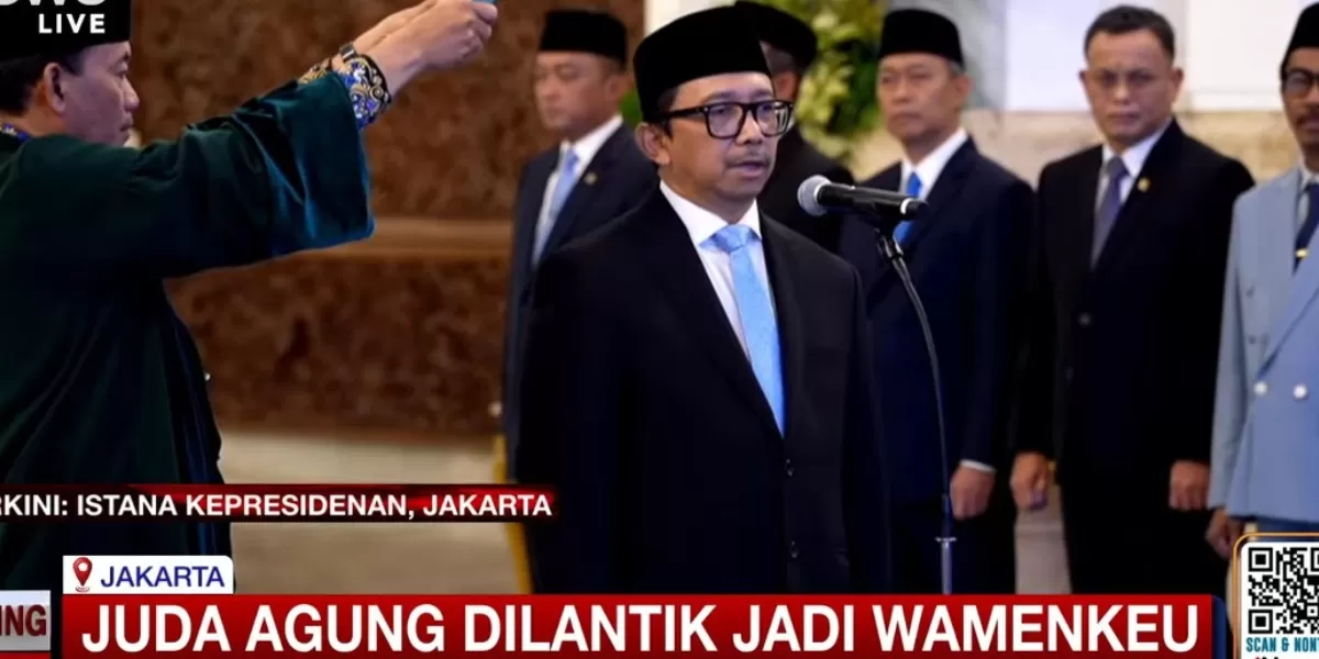 Juda Agung dilantik sebagai Wamenkeu (Foto: dok. iNews)