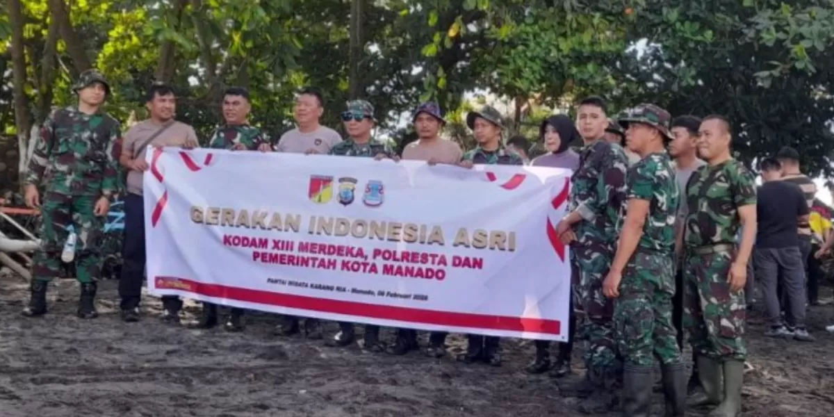 Foto Bersama TNI-POLRI saat kegiatan bersih-bersih (Ist)
