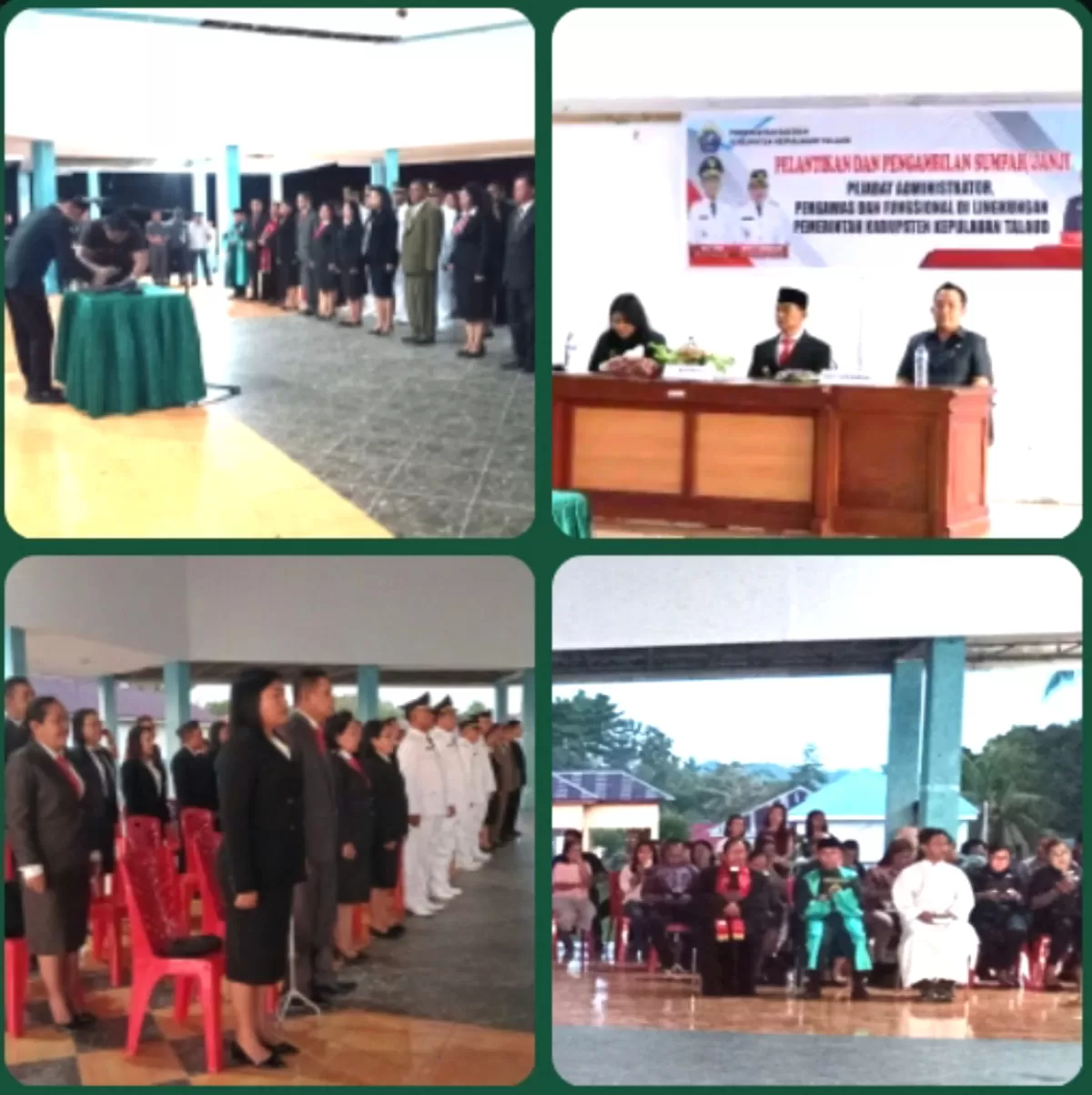 Bupati Kepulauan Talaud, Welly Titah, didampingi Wakil Bupati, Anisya Gretsya Bambungan, SE, dan Sekretaris Daerah, Dr. Yohanis B.K.Kamagi, AP, M.Si, memimpin langsung pelaksanaan upacara pelantikan bagi 47 pejabat dan 2 Plt Kepala OPD serta 1 Plt  Direktur PDAP (Nelson Sangadi)