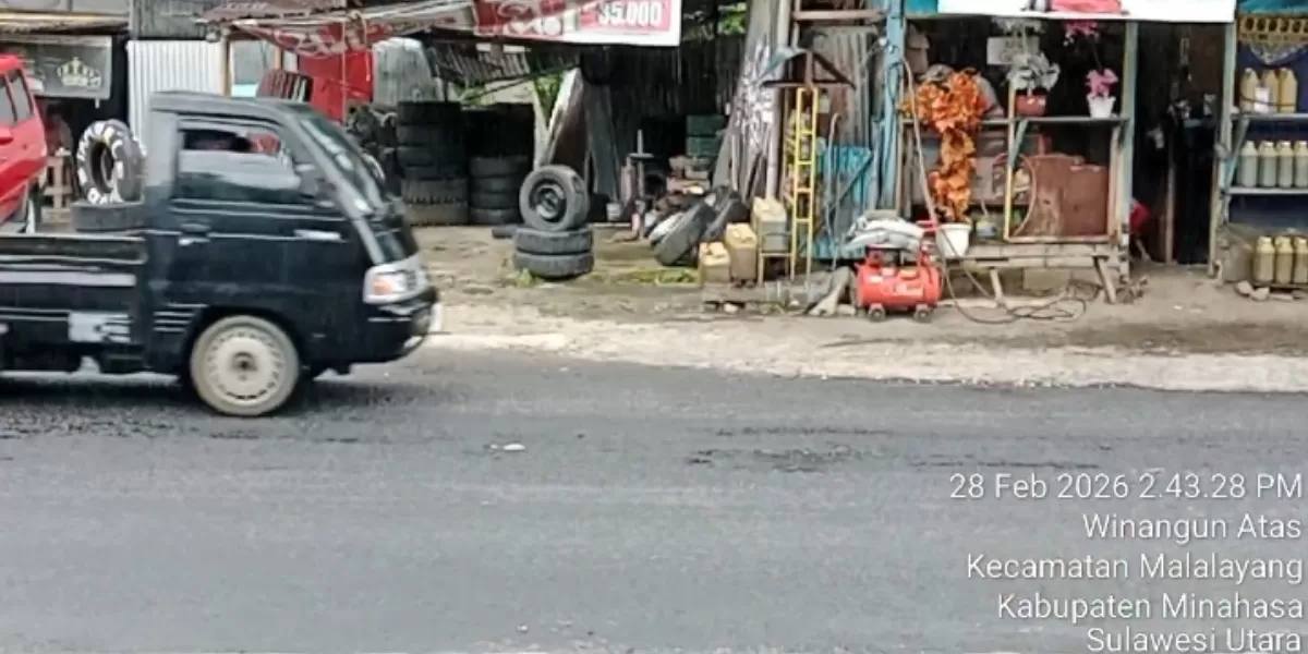 Salah satu titik jalan yang perlu perhatian (Dok. Sulutzone)