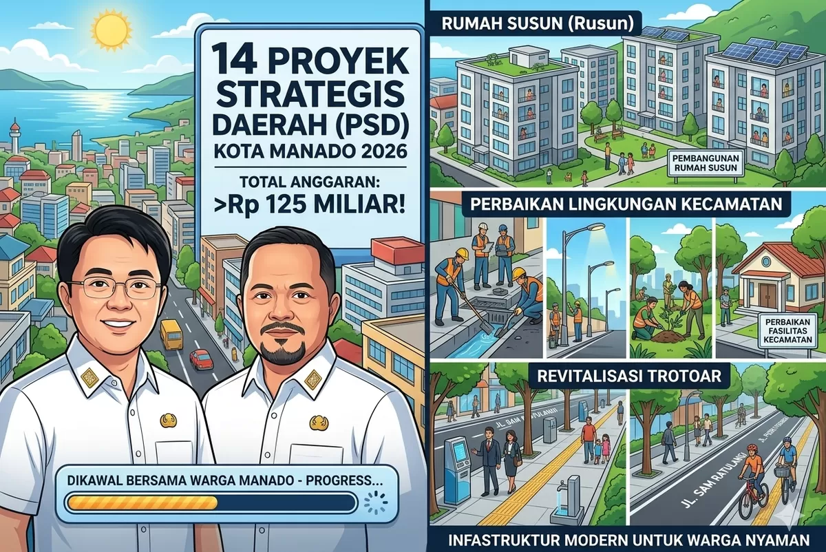 Ilistrasi AI, AARS Bangun Kota Manado Anggarkan 125 M pada 2026 (Dok. AI/Sulutzone Kreatif)