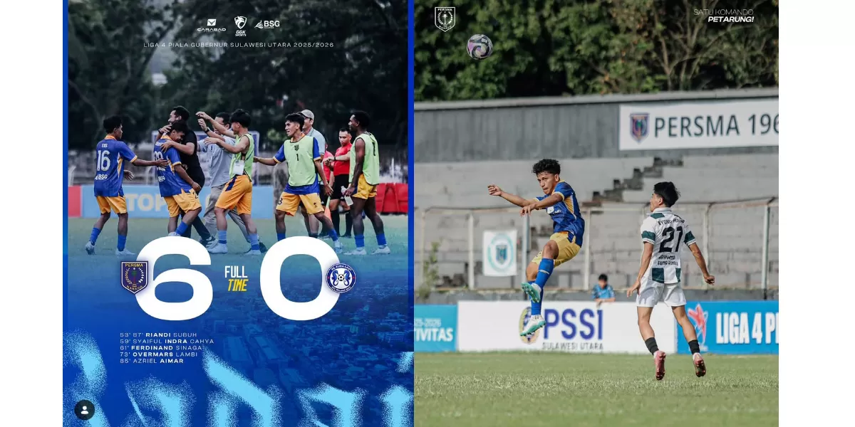 Laga Persma Manado vs PS Kuda Laut Belang berakhir 6:0, Kini Persma Ditantang PSMU Minahasa Utara (Dok. Istimewa)