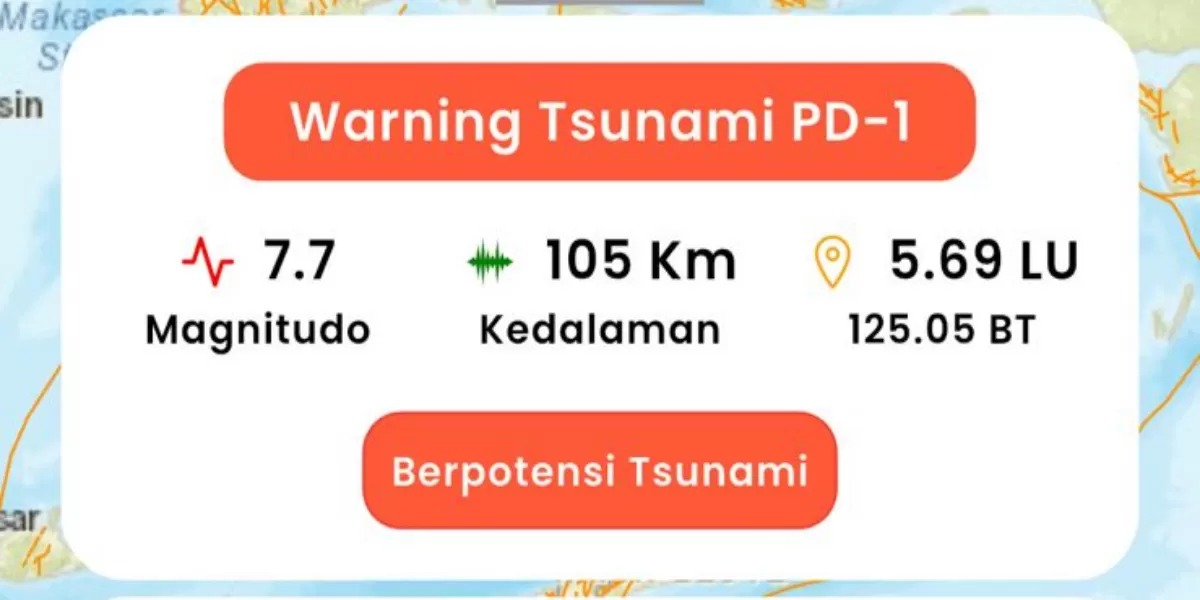 Gempa 7,7 Magnitudo Berpotensi Tsunami