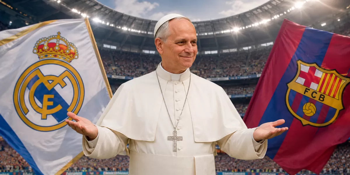 Pilihan Paus Leo XVI antara Real Madrid atau Barcelona (Marlon/AI/Sulutzone)