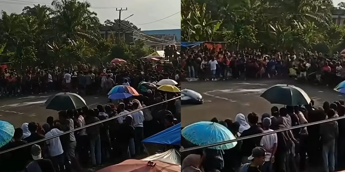 Viral Motor Sedang Balap Tabrak Penonton