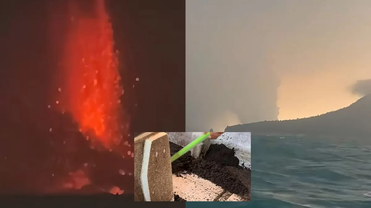 Cerita pemancing yang sempat berada di kawasan Gunung Anak Krakatau saat erupsi terjadi. (Instagram/destinasiocy)