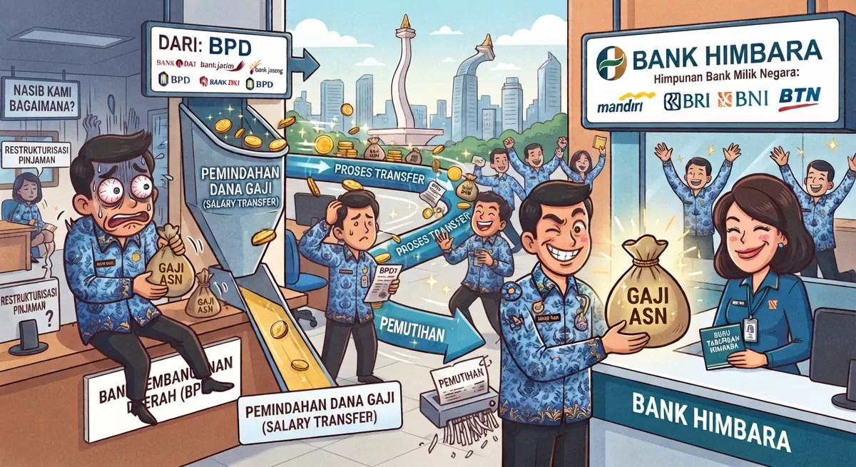Gaji ASN Akan Dipindahkan ke Bank Himbara (Istimewa/Gemini)