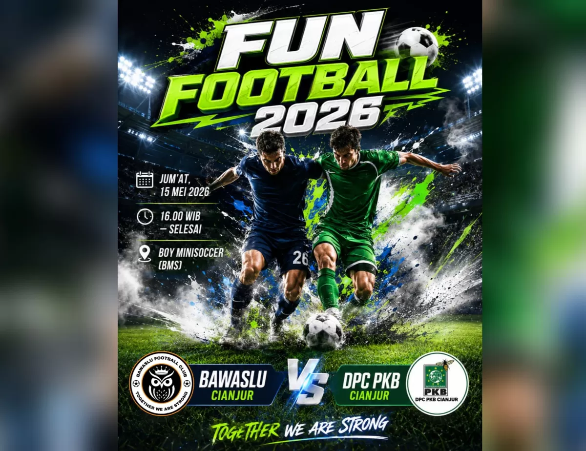 Diplomasi lapangan hijau PKB Cianjur dan Bawaslu Cianjur. (FOTO: Ist)