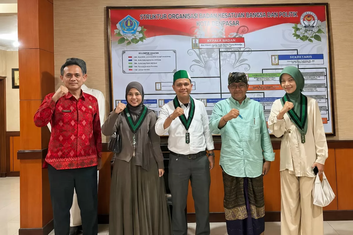 Foto : (HMI) Cabang Denpasar Periode 2026&ndash;2027 menggelar audiensi strategis bersama Badan Kesatuan Bangsa dan Politik (Kesbangpol) Kota Denpasar sebagai langkah memperkuat kolaborasi dalam menjaga stabilitas, keamanan, serta kondusivitas daerah.
