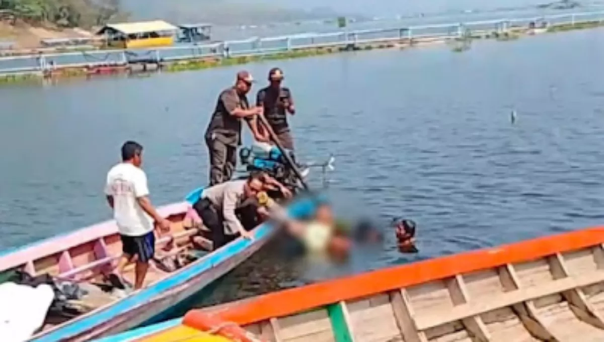 Seorang Satpam ditemukan tewas mengambang di tepi danau Jatiluhur, Purwakarta dengan kedua tangan terborgol pada Jumat (24/7/2026). (Istimewa)