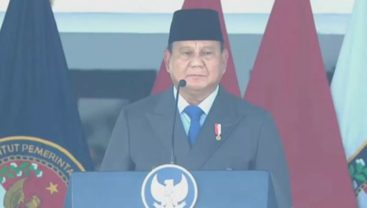 Presiden Prabowo Subianto melantik 1.204 Pamong Praja Muda (PPM) Ilmu Pemerintahan Institut Ilmu Pemerintahan Dalam Negeri (IPDN) Angkatan XXXIII Tahun 2026.  (Dok. Tangkapan Layar)