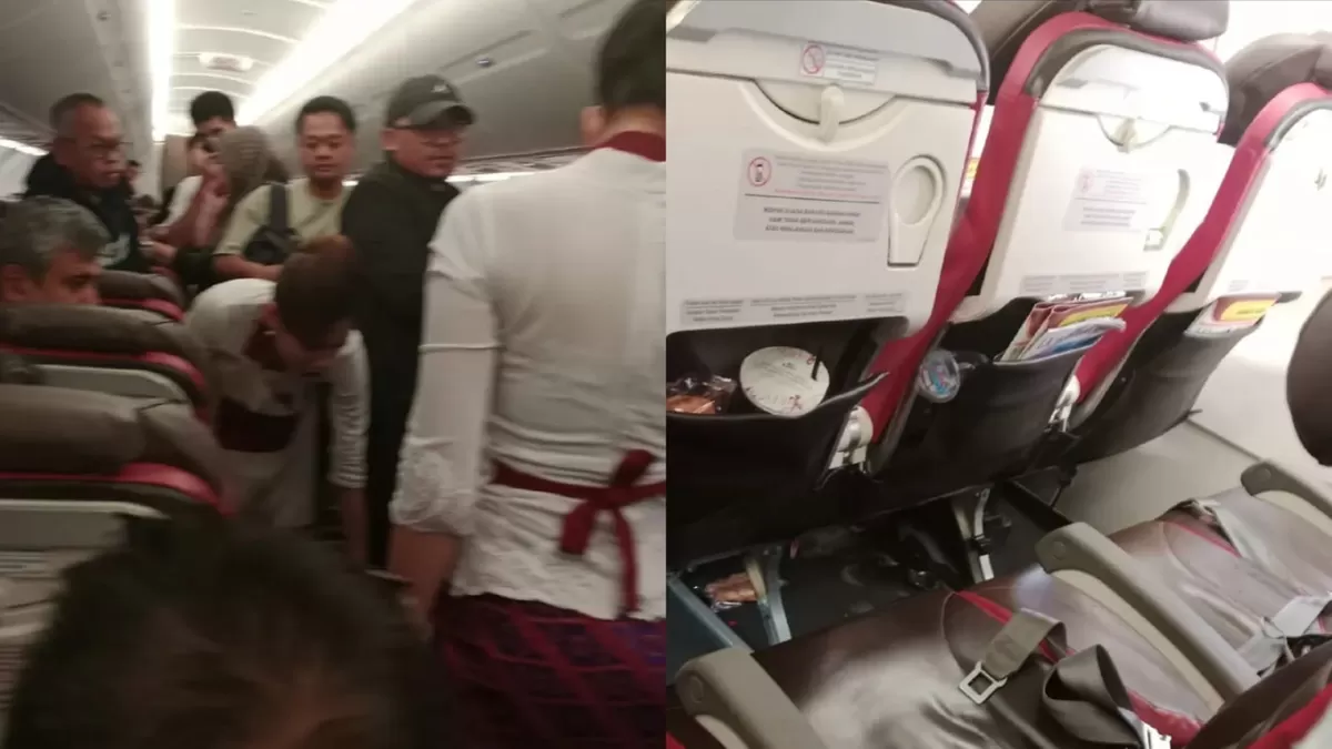 Viral power bank berasap di dalam pesawat Batik Air. (Threads/donimincuk)