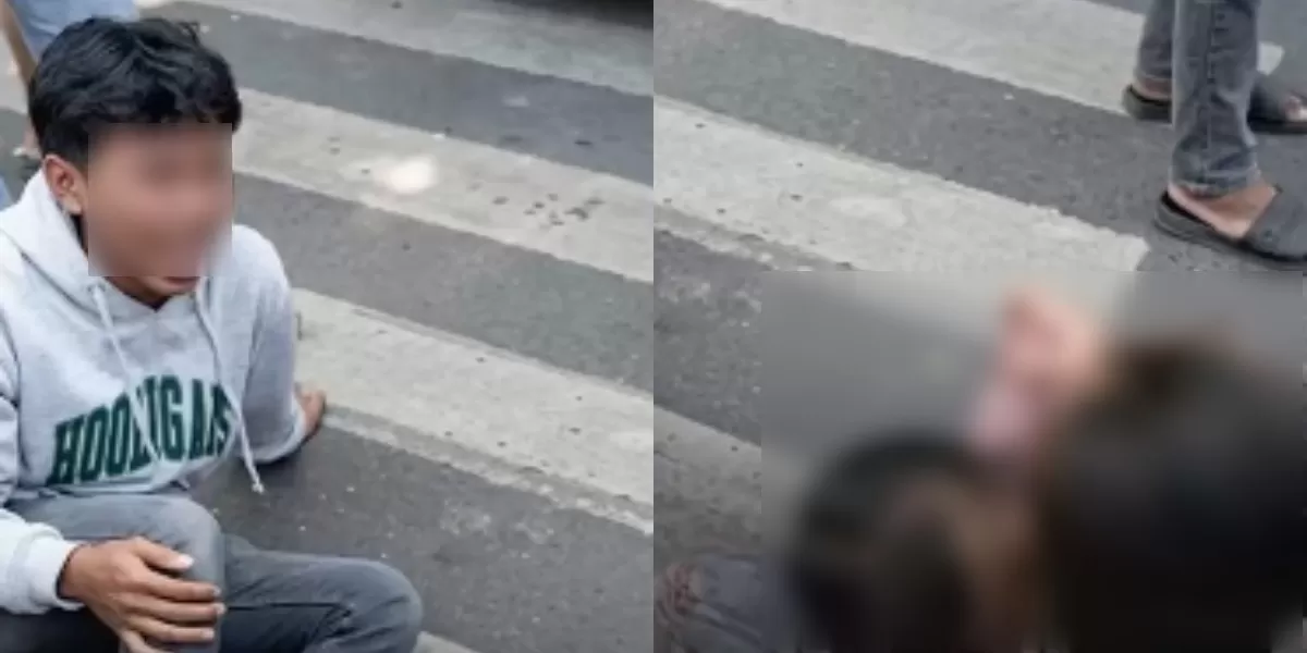 Viral insiden kecelakaan yang melibatkan mobil oknum polisi menabrak pemotor yang tengah berhenti di kawasan lampu merah Bone, Sulsel.  (Instagram.com/@fakta.indo)