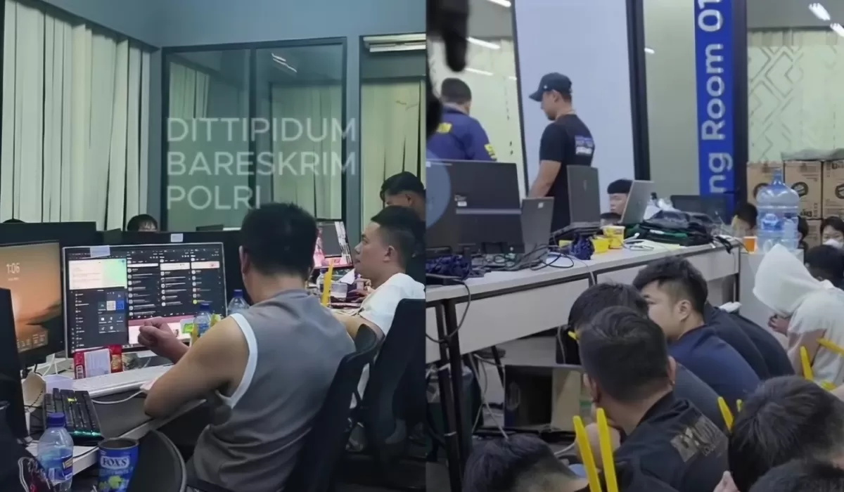 Penangkapan 322 orang terkait operasional judol di Jakarta Barat oleh Bareskrim Polri pada 7 Mei 2026. (Instagram/dittipidum_bareskrim)