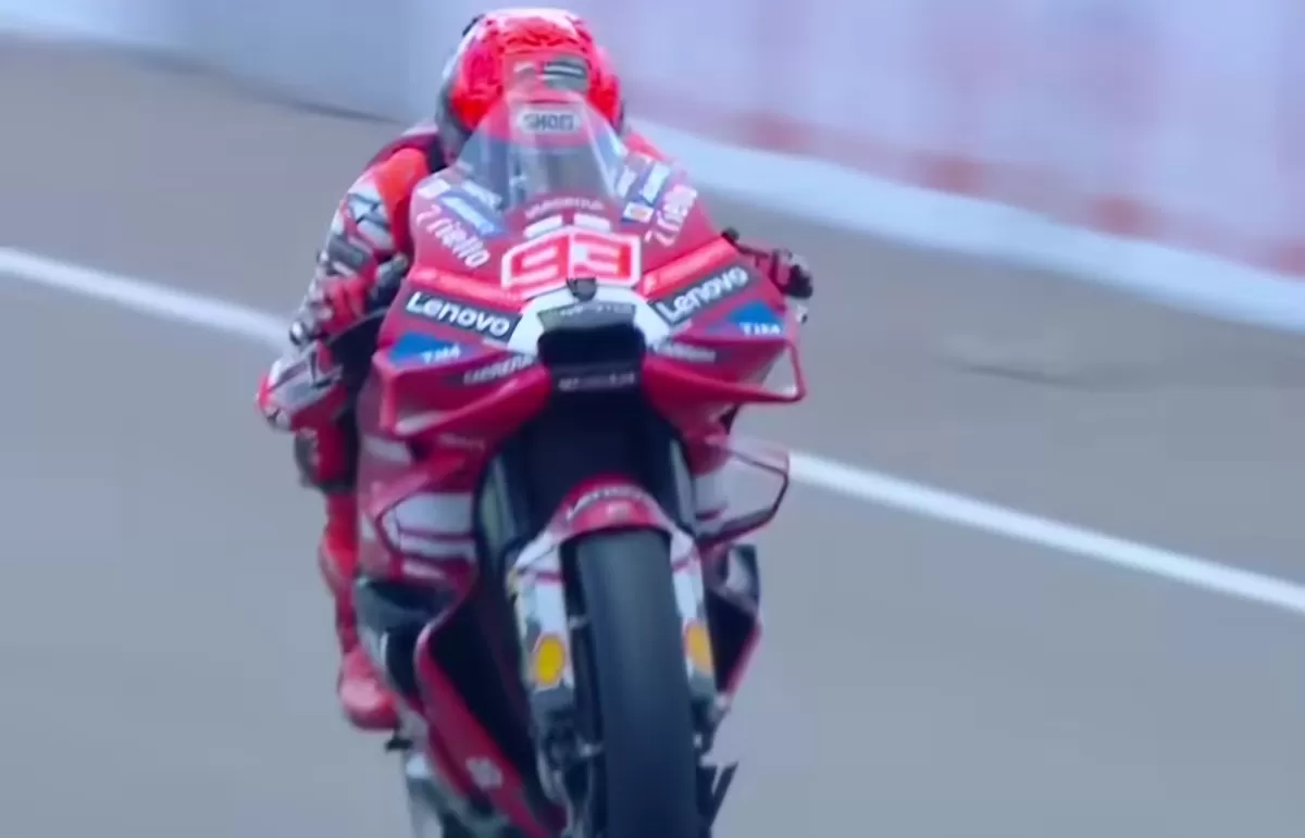 Marc Marquez mencetak sejarah baru usai memenangi Sprint Race MotoGP Jerman 2026 di Sachsenring dan resmi jadi pembalap dengan 19 kemenangan sprint. (Dok.Instagram@spotv) 