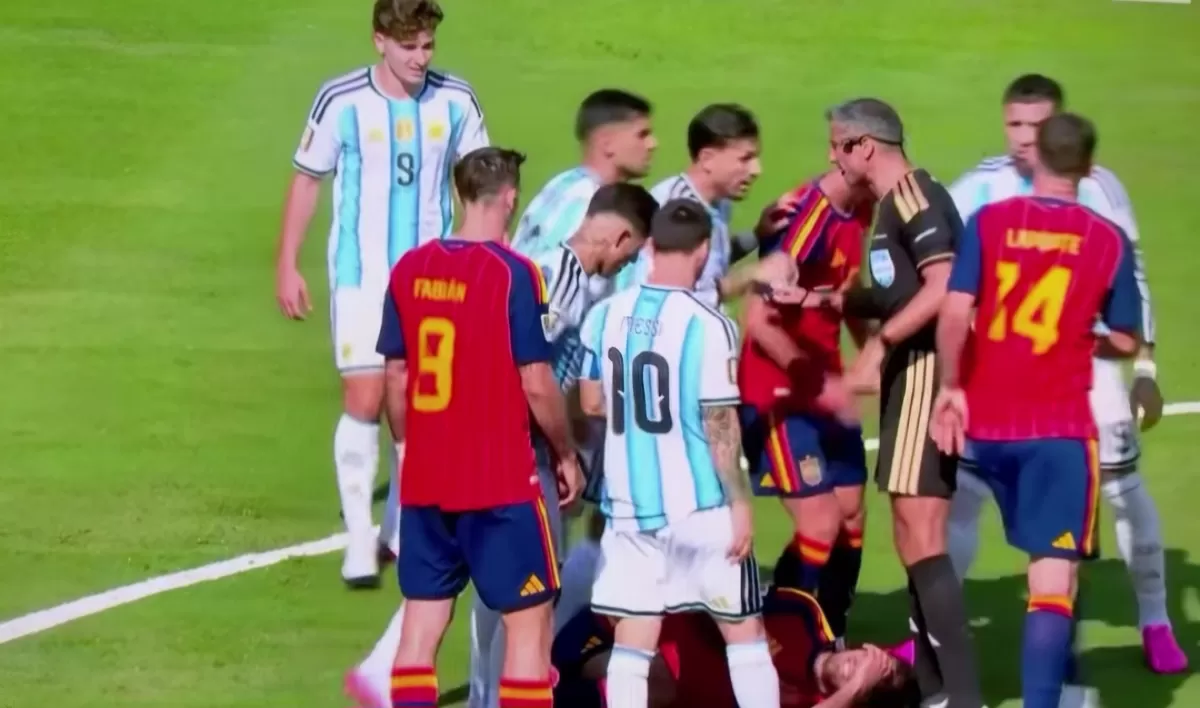 Final Piala Dunia 2026 memasuki babak extra time setelah Spanyol ditahan  Argentina 0-0, meski Albiceleste bermain dengan 10 pemain. (Dok.Tangkapan layar TVRI)
