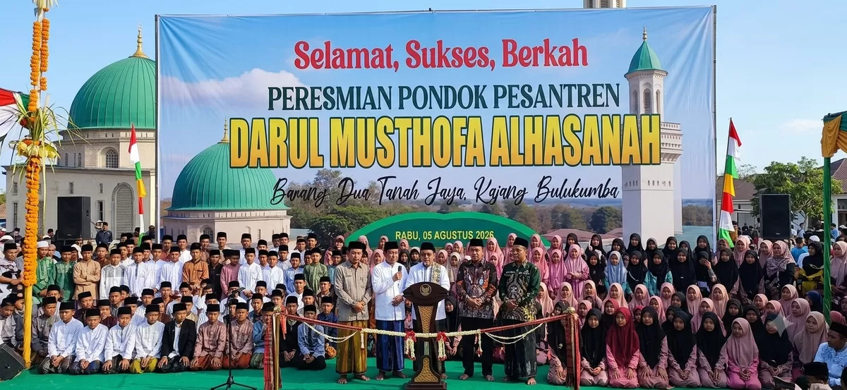 FOTO: Tampak suasana peresmian pondok Pesantren Darul Musthofa Alhasanah di Kajang, Bulukumba, Rabu, 5/8. (Dok. MetroSelebes.com/Key)