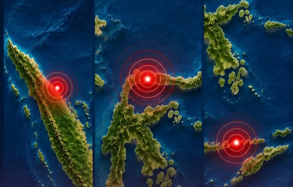 Gempa M7,7 NTT menewaskan 51 orang dan melukai 64 warga. Dua gempa kuat M6,4 di Sumut dan M6,2 di Sulteng turut mengguncang Indonesia. (Dok.Instagram@kawanhawa)