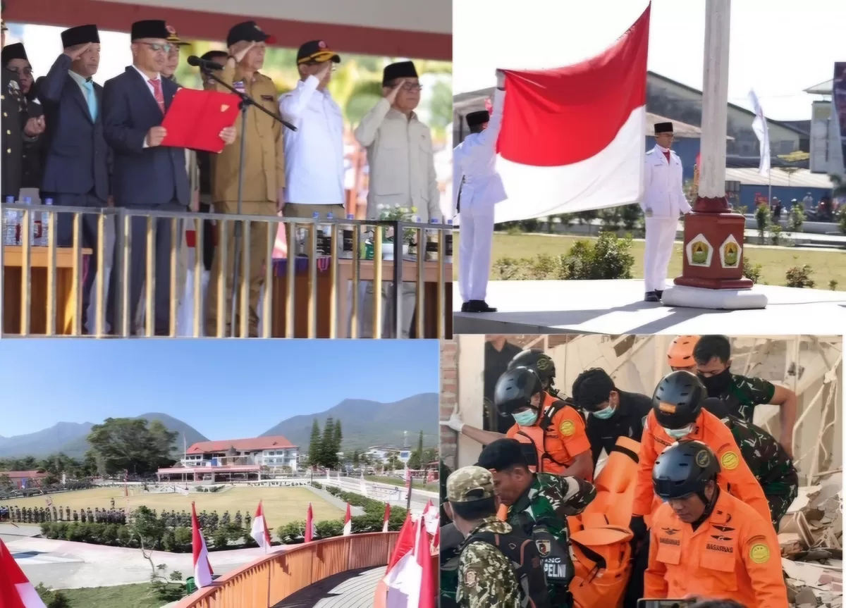 FOTO: HUT ke-81 RI di Tengah Bencana, Pemerintah Percepat Pemulihan Flores dari Jalur Darat hingga Udara. (Dok.Setpres@kolase foto MetroSelebes.com)