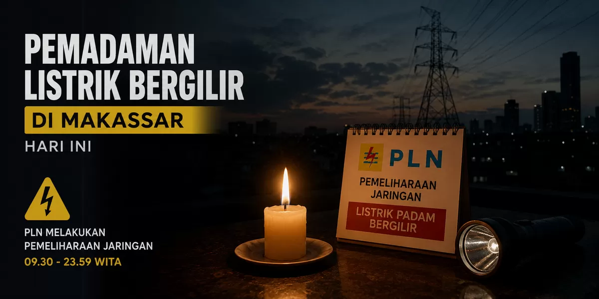 FOTO: Ilustrasi. Pemadaman listrik bergilir di Makassar, Rabu 2 September 2026, menyasar pusat kota, kawasan industri, kampus, permukiman hingga fasilitas kesehatan. (Dok.Metroselebes.com/ilustrasi)