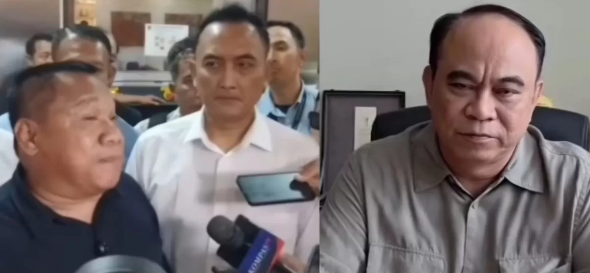 FOTO: Budi Arie (kanan) dan Ketua GCP. H. Kurniawan (kiri) saat melaporkan dugaan makar dan penghasutan terkait video percepatan Pemilu. GCP dan tim hukum Budi Arie sampaikan pandangan berbeda. (Dok.Instagram@budiarie/lensa kamera)
