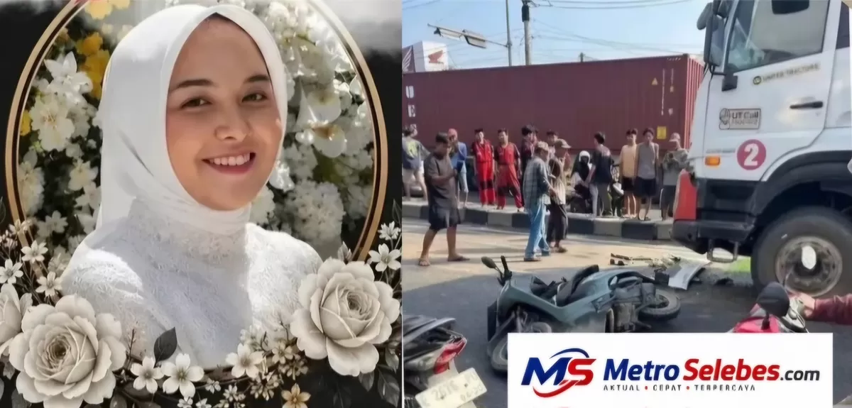 FOTO: Tampak almarhumah Nur Syfa Husni Andika (kiri), dan detik-detik lakalantas (kanan). Rekaman CCTV menjadi titik balik pengusutan kecelakaan yang menewaskan alumnus berprestasi Untad di Cirebon. (Dok.Instagram@alumniuntad/kolase METROSELEBES.com)