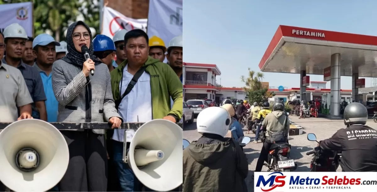 Ratusan buruh berunjuk rasa di DPRD Sulsel. Ketua DPRD A. Rachmatika Dewi menyebut kelangkaan LPG Makassar telah ditelusuri. (Dok.Metroselebes.com/Ade)