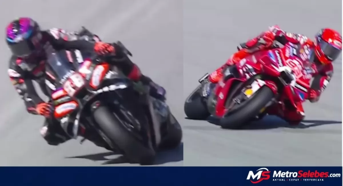 Marc M&aacute;rquez hanya kalah 0,015 detik dari Jorge Martin dalam perebutan pole MotoGP Austria 2026 di Red Bull Ring. (Dok.Instagram@Spotv)