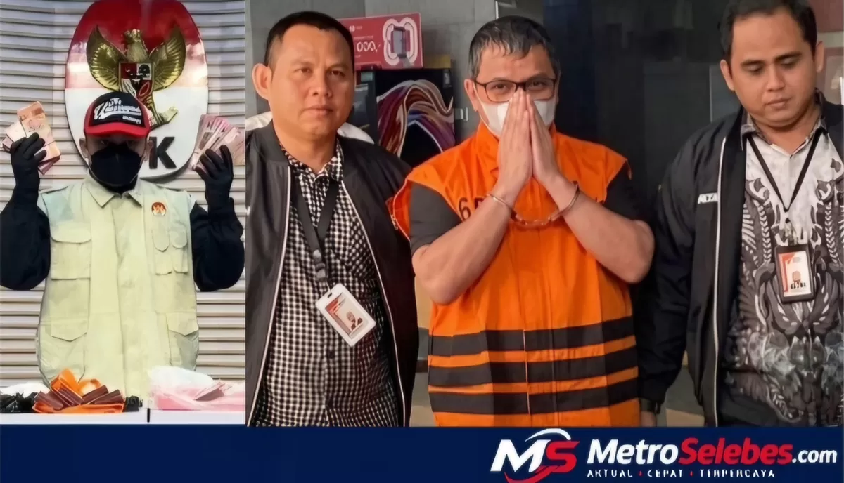 FOTO: Bupati Bolmut Sirajudin Lasena saat di KPK mengenakan rompi oranye usai OTT. Ia meminta maaf dan meminta warga mendoakan proses hukumnya. KPK menyita Rp200 juta (kiri). (Dok.official.kpk)