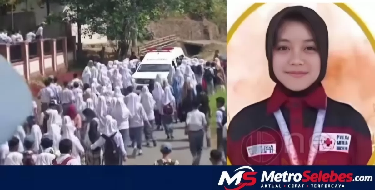 FOTO: Tampak Putri Olivia siswi kelas XII.3 SMAN 13 Sinjai, meninggal usai kecelakaan dalam perjalanan ke sekolah, tangis pecah saat jenazahnya melintas. (Dok.Instagram@wiraksa)