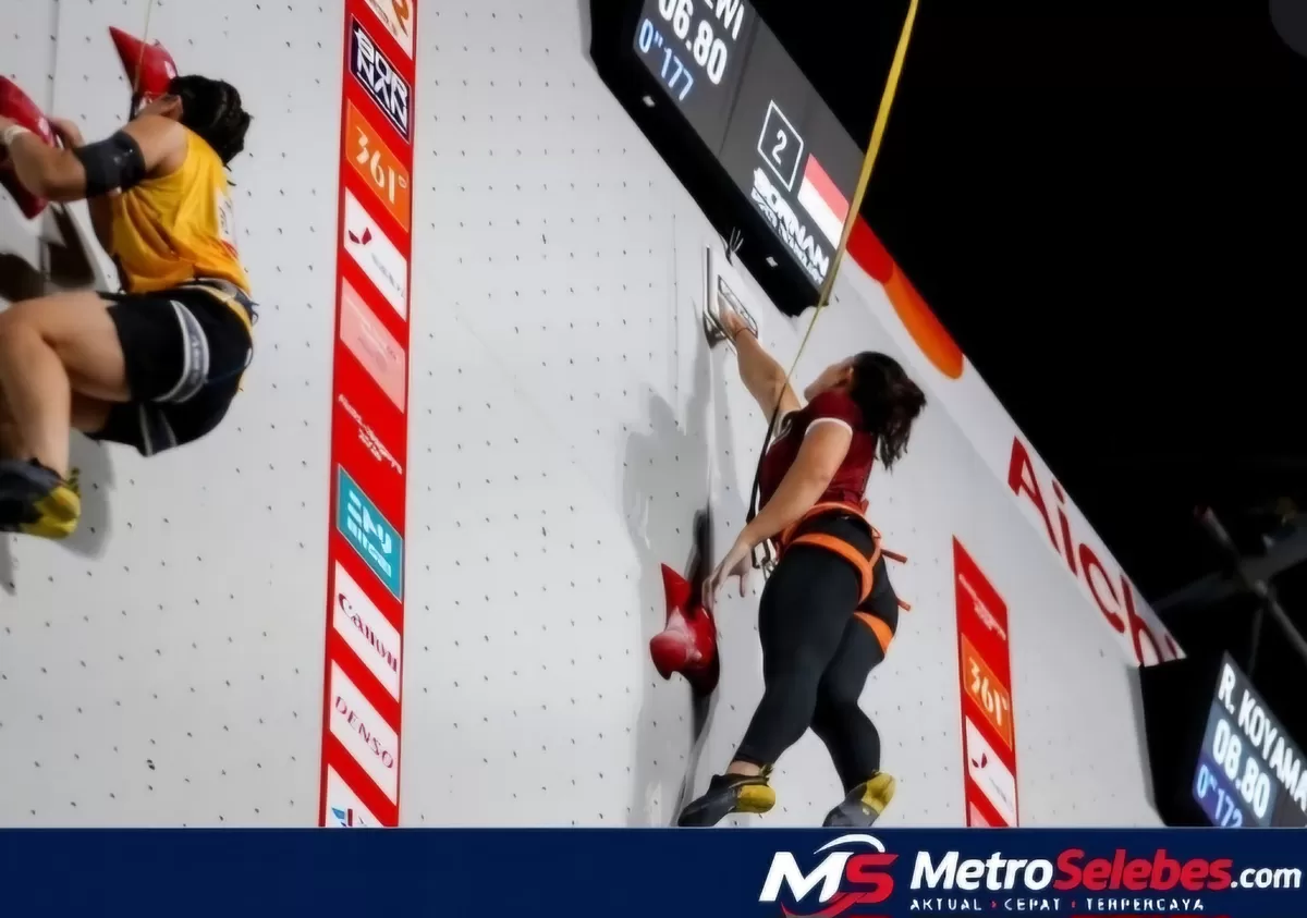 FOTO: Tampak Desak Made Rita Kusuma Dewi saat tampil di nomor speed putri Asian Games 2026 dan meraih medali emas untuk Indonesia. (Dok.fpti official)