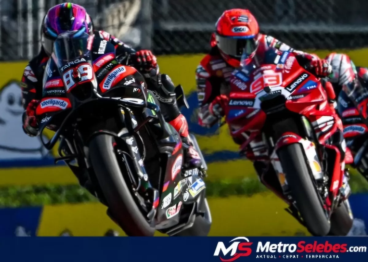 Tampak MM93 (kanan), Martin (kiri). Motor MotoGP generasi baru bermesin 850cc disiapkan untuk regulasi 2027 dengan perubahan kapasitas mesin, aerodinamika, dan perangkat pengatur ketinggian motor. (Dok.Ig@espn)