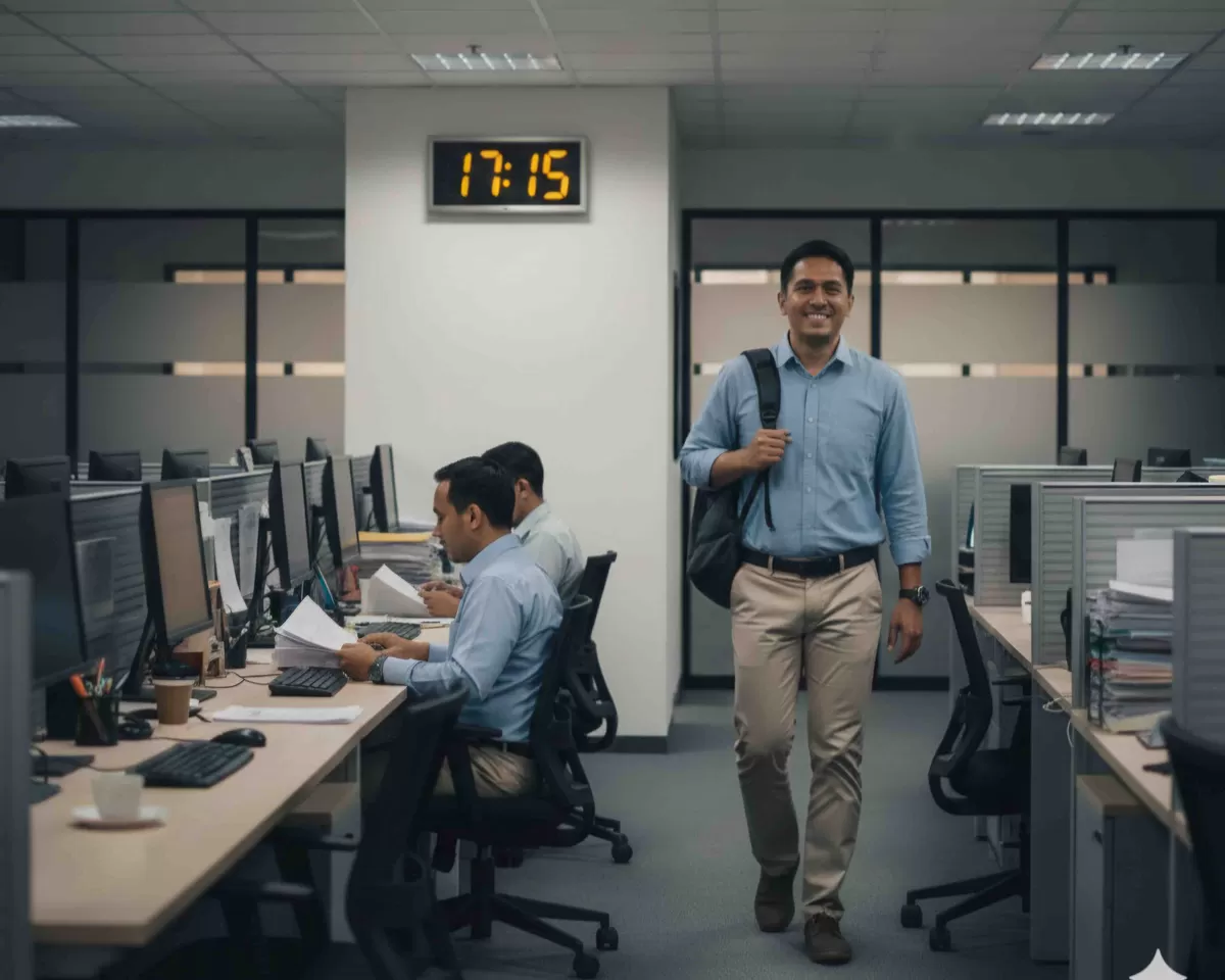 Lakukan strategi membuat boundary kehidupan kerja-pribadi yang sehat. (Pejuangkantoran.com/Made with Google AI)
