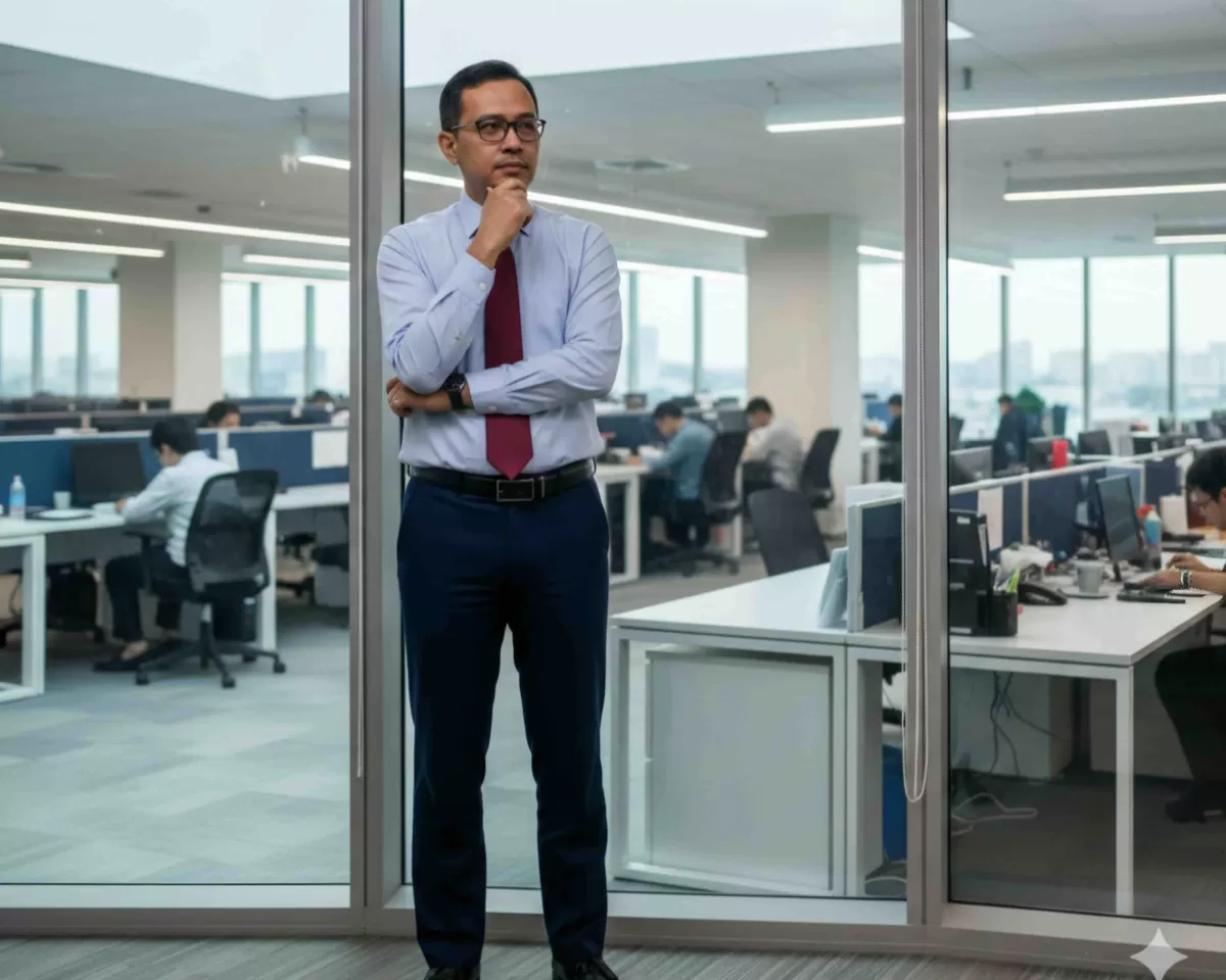 Sebagai manajer atau pimpinan, kamu bisa mengindikasikan secara awal ada tidaknya presenteeism dalam tim kamu. (Pejuangkantoran.com/Made with Google AI)