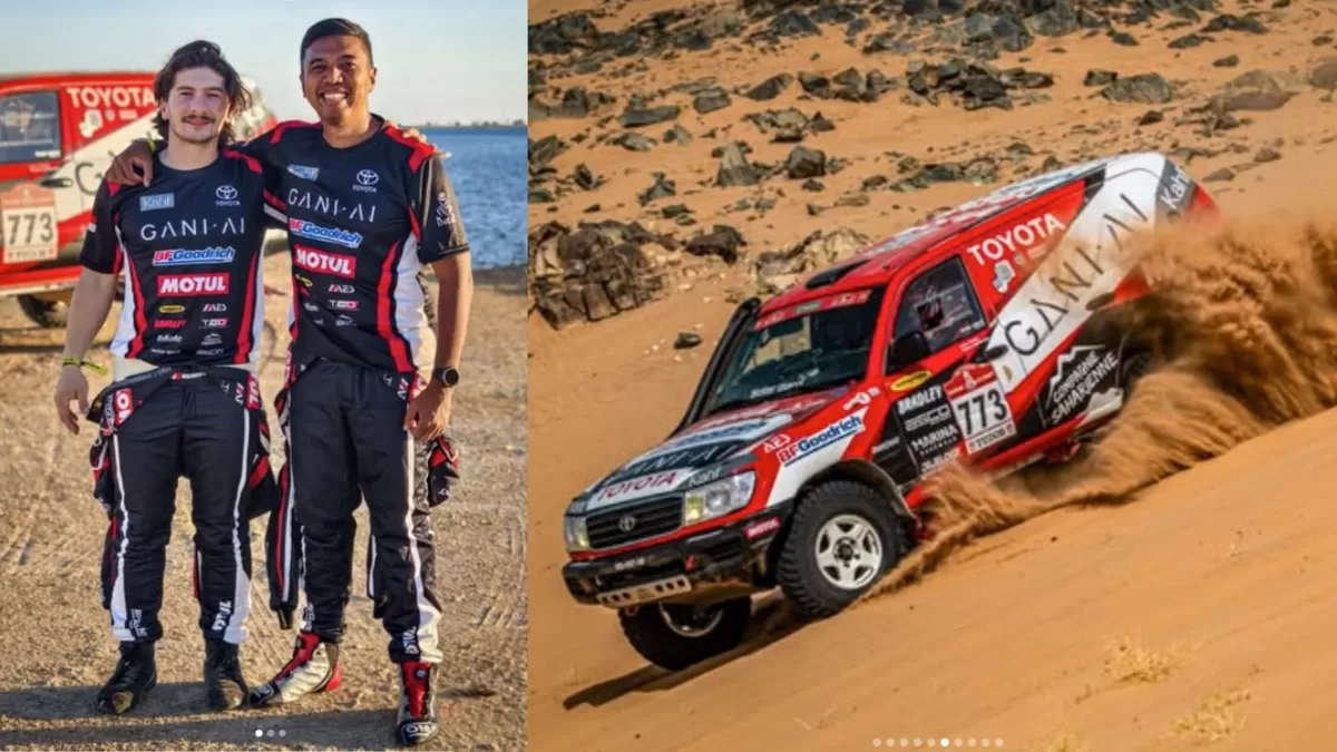 Julian Johan alias Jejelogy bersama co-driver Mathieu Monplaisi  dengan Toyota Land Cruiser 100 berhasil  menempati peringkat kelima  kategori Dakar Classic di Rally Dakar 2026. (Screecshoot dari IG @jejelogy)