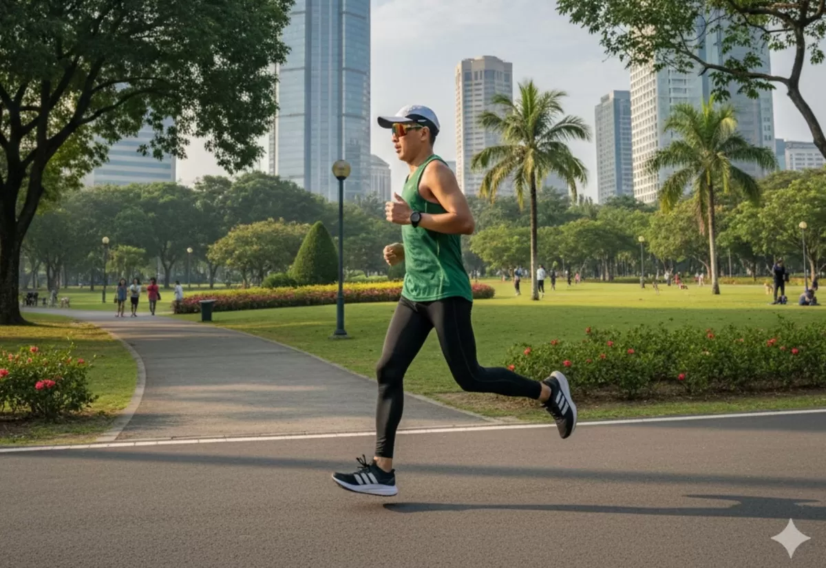 Agar lutut kamu kuat dan terhindar cedera dalam berlari, lakukan sejumlah latihan-latihan pada otot pendukung lutut. (Pejuangkantoran.com/Made with Google AI)