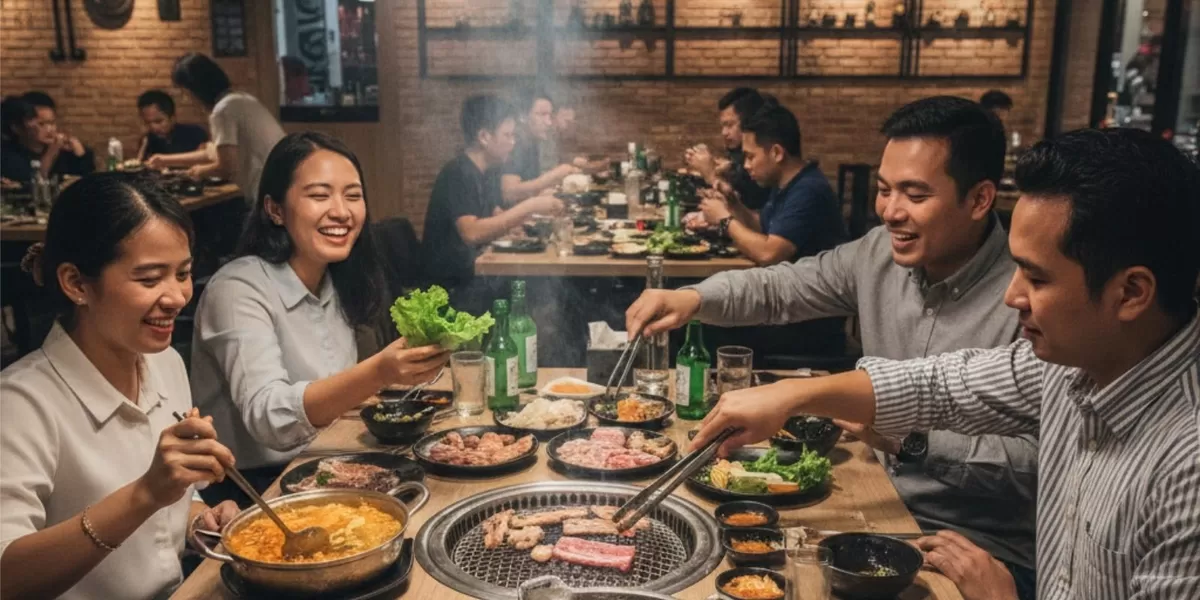 Ada etika yang harus dijalankan saat makan di restoran all you can eat. (Pejuangkantoran.com/Made with Google AI)