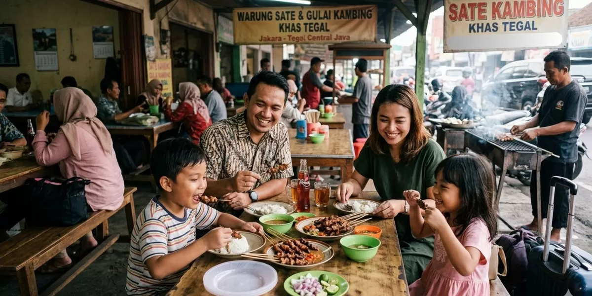 Ilustrasi kuliner khas yang ddekat exit tol di ruas Tol Trans Jawa yang bisa dicoba saat mudik lebaran 2026 ini. (Pejuangkantoran.com/Made with Google AI)